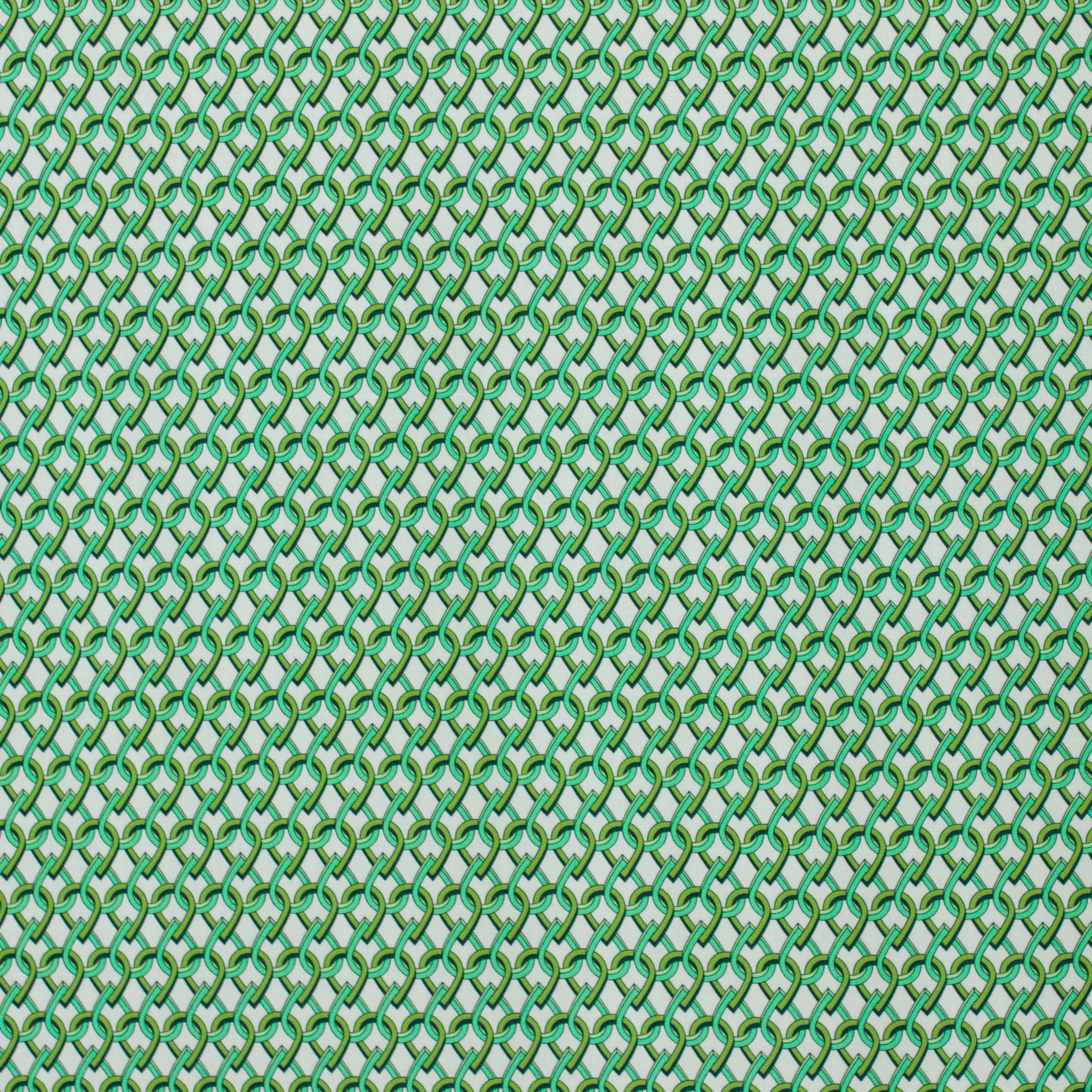 Witte viscose met groen retro schakelmotief